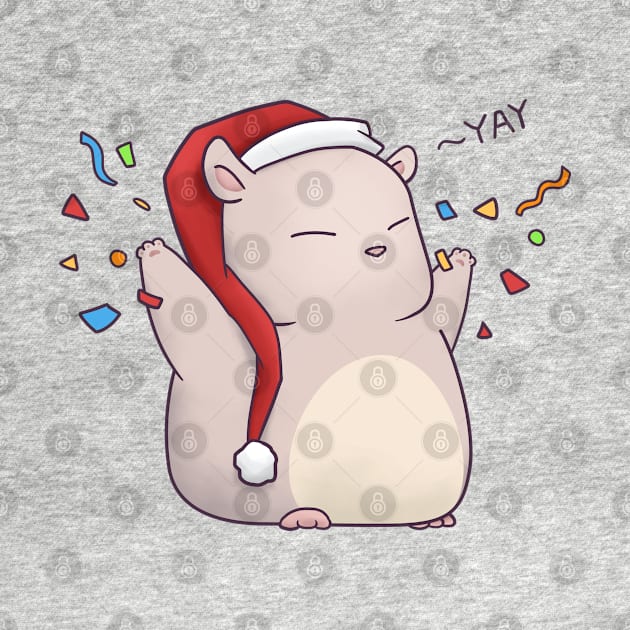 Cute Mouse in Santa Hat by Takeda_Art